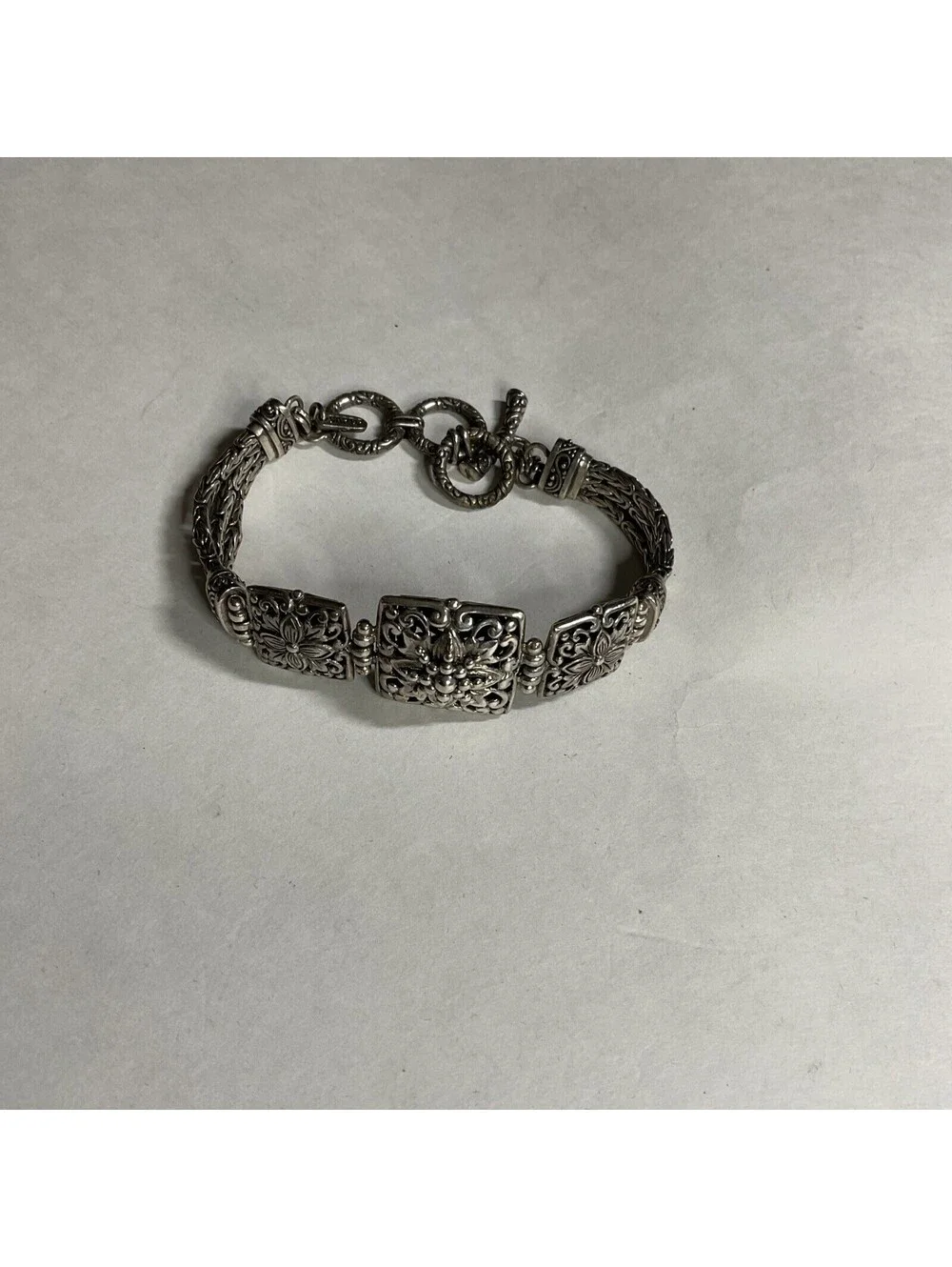 SARDA STERLING SILVER ADJUSTABLE CLASP BANGLE BRACELET